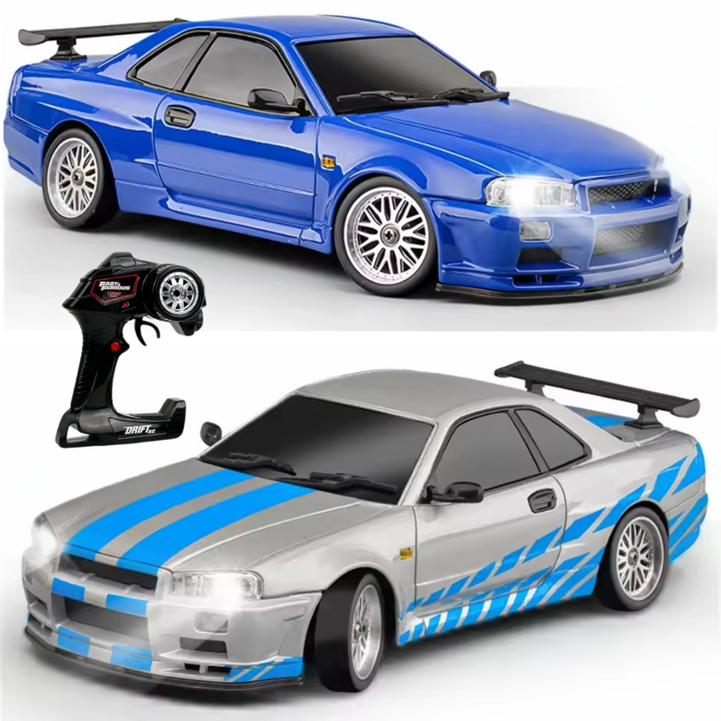 Carro de Controle Remoto R34 - Tração Traseira - Drift Car com Giroscópio