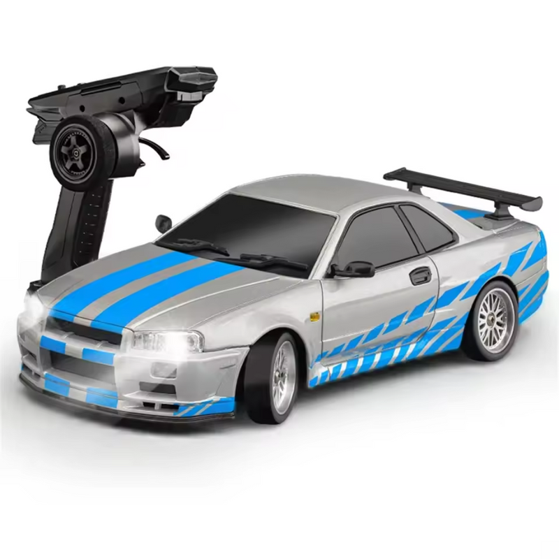 Carro de Controle Remoto R34 - Tração Traseira - Drift Car com Giroscópio